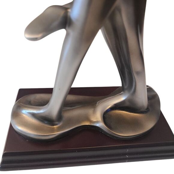 SCULPTURE Languid Dancers In A Passionate‎ Embrace Heavy Hardwood Base 15" - Picture 6 of 12